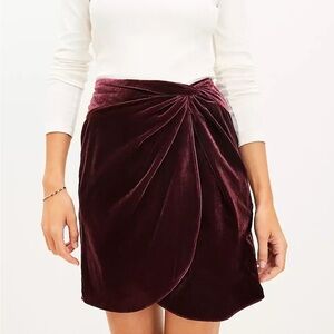 LOFT Velvet Twist Shift Skirt. New without tags. Size 12